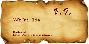 Vári Ida névjegykártya
